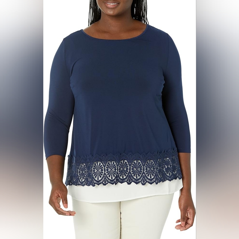 NWT Avenue Women's Plus Size Top Inta Lace Sz 20